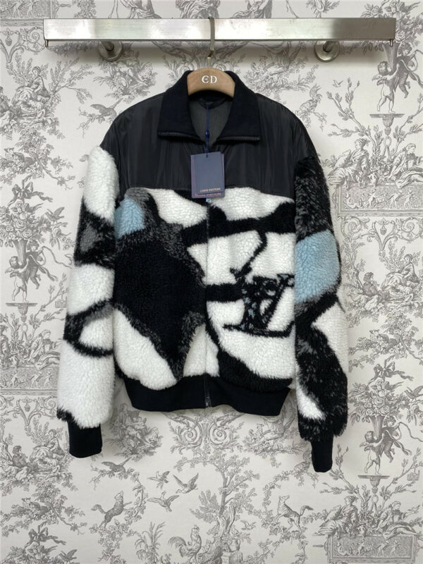 louis vuitton LV new lamb wool patchwork jacket
