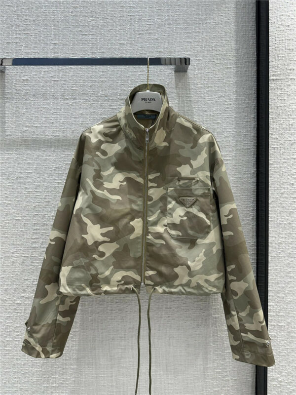 prada sports camouflage zipper short jacket