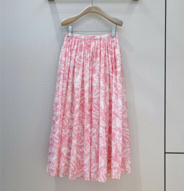dior mid-length high-waisted pleated printed skirt