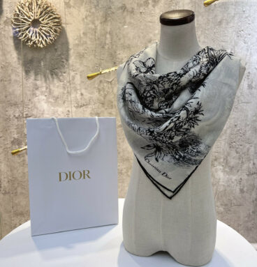 dior dior zoo silk cashmere square scarf shawl