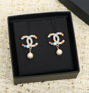 chanel colorful double c earrings