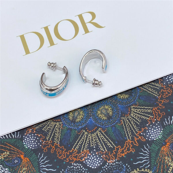 dior drop hoop earrings