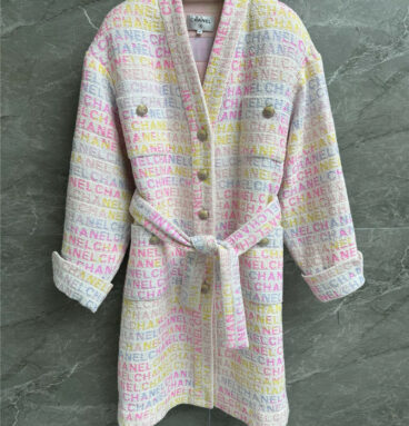 chanel colorful lettered bathrobe jacket