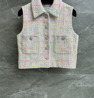 chanel colorful plaid vest