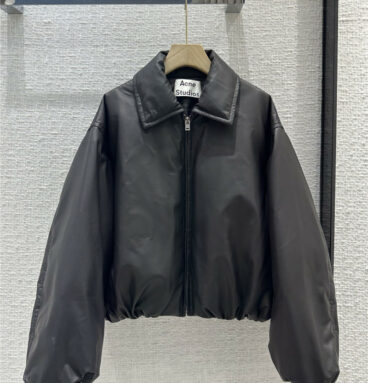 acne studios lambskin leather down jacket