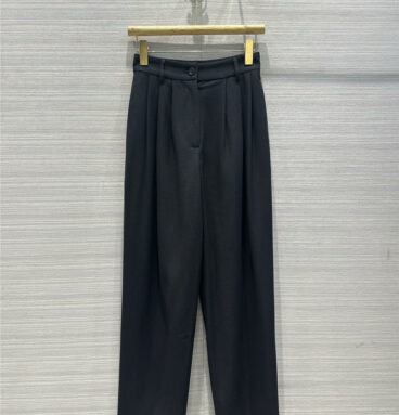 the row mid-rise 3D pleated straight tapered suit pants
