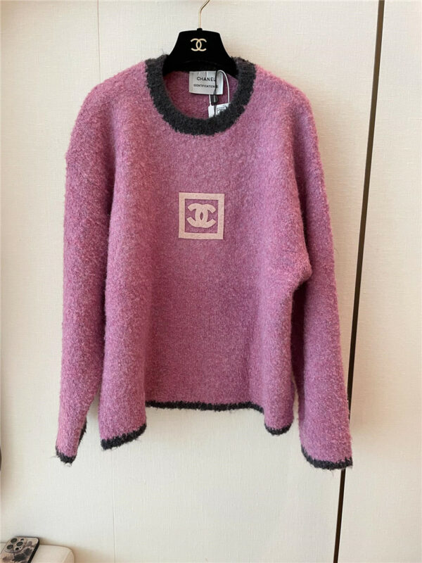 chanel new contrast color lambswool sweater