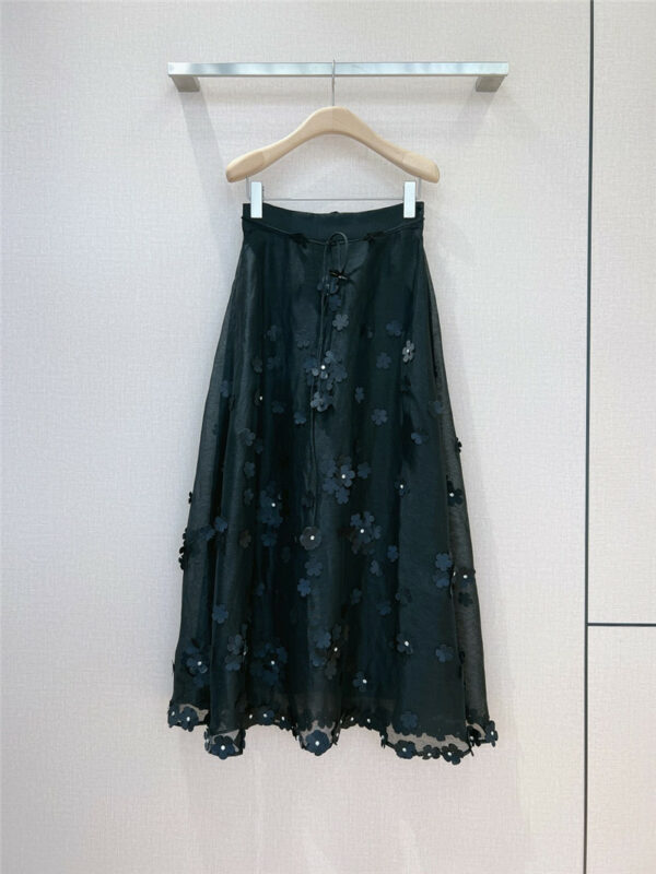 zimm 3D floral applique skirt
