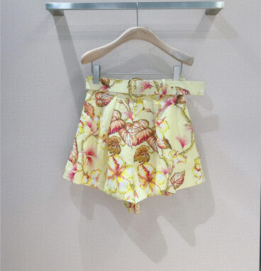 zimm coral hibiscus pattern shorts