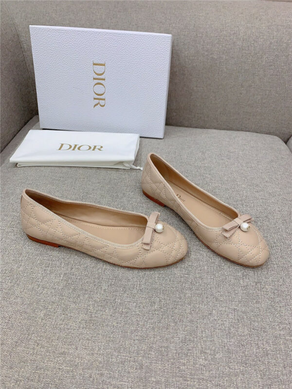 dior new diamond pearl flat shoes