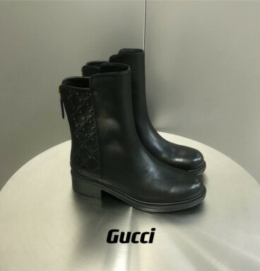 gucci classic embossed boots