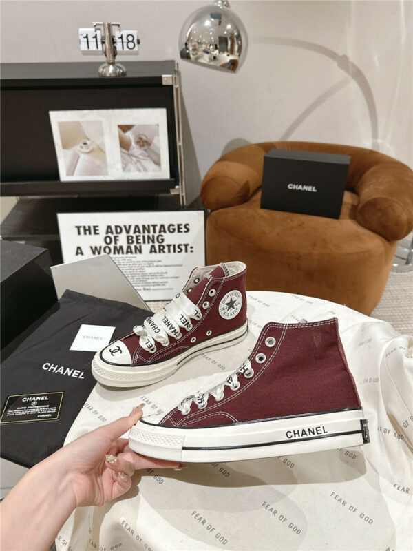 chanel co-branded converse canvas shoes