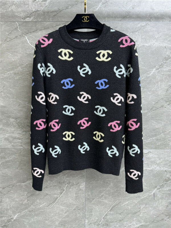 chanel colorful logo sweater
