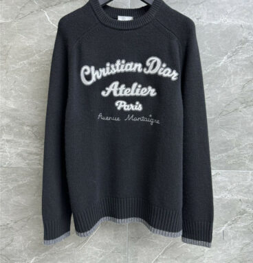 dior letter embroidered sweater