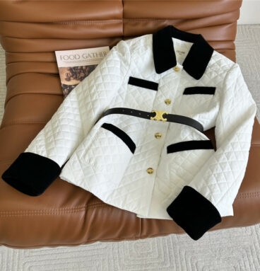 celine premium velvet patchwork cotton jacket