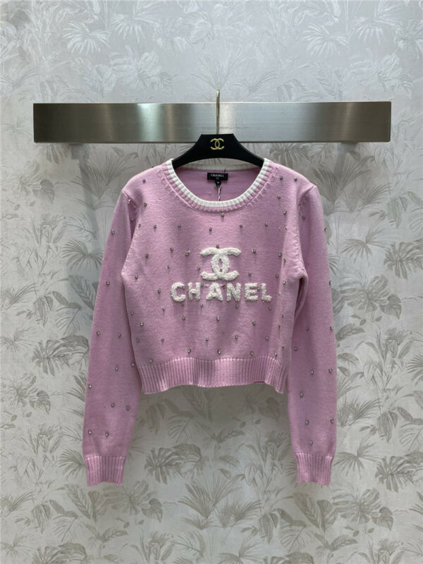 chanel short knitted pullover sweater
