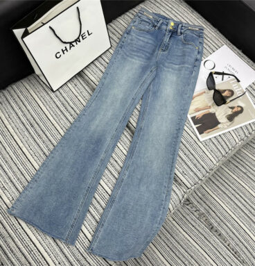 chanel new flared denim trousers
