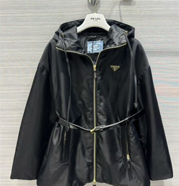 prada regenerated nylon series hooded thin cotton jacket