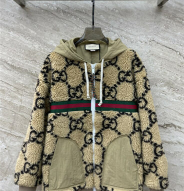gucci classic patterned lambswool jacket