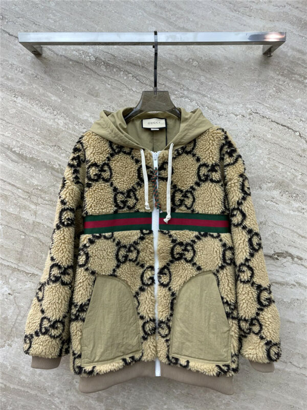 gucci classic patterned lambswool jacket