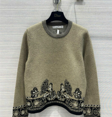 dior jacquard butterfly pattern sweater