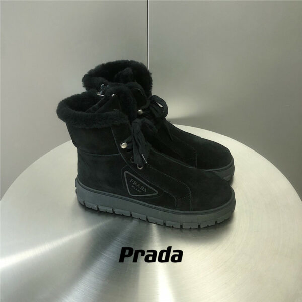 prada suede wool platform casual shoes