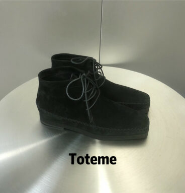 TOTEME square toe lace-up boots