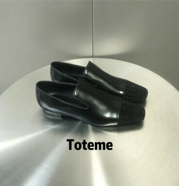 TOTEME square toe flat loafers