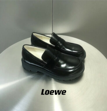 loewe loafers small leather shoes