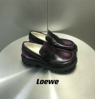 loewe loafers small leather shoes