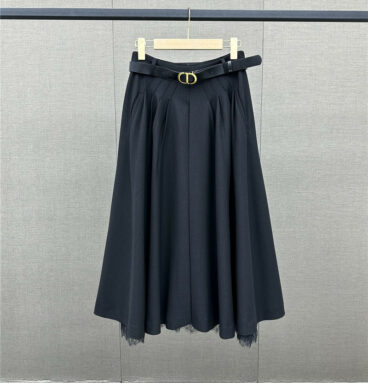 dior solid color pleated skirt