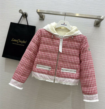 moncler woven patchwork down jacket