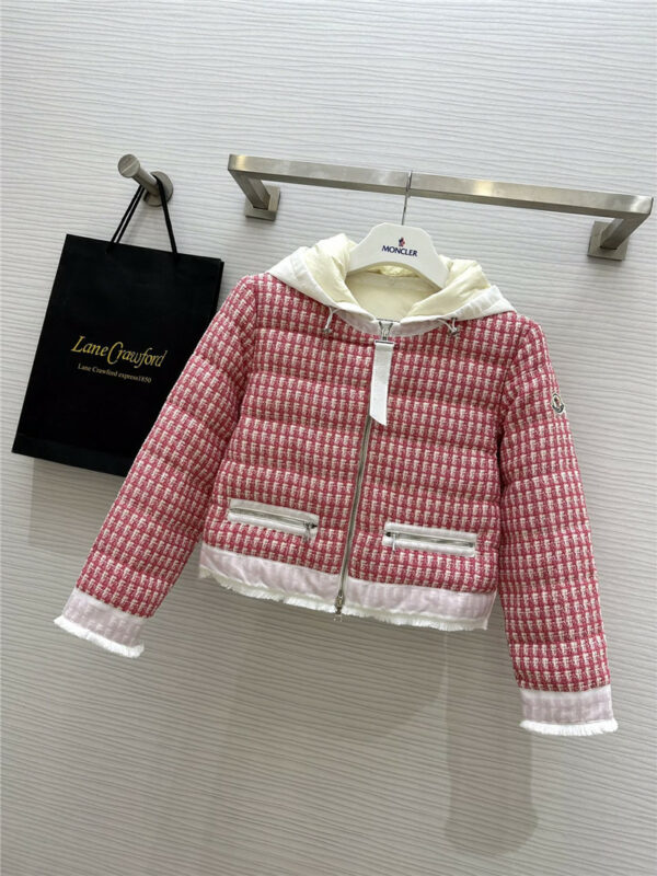 moncler woven patchwork down jacket