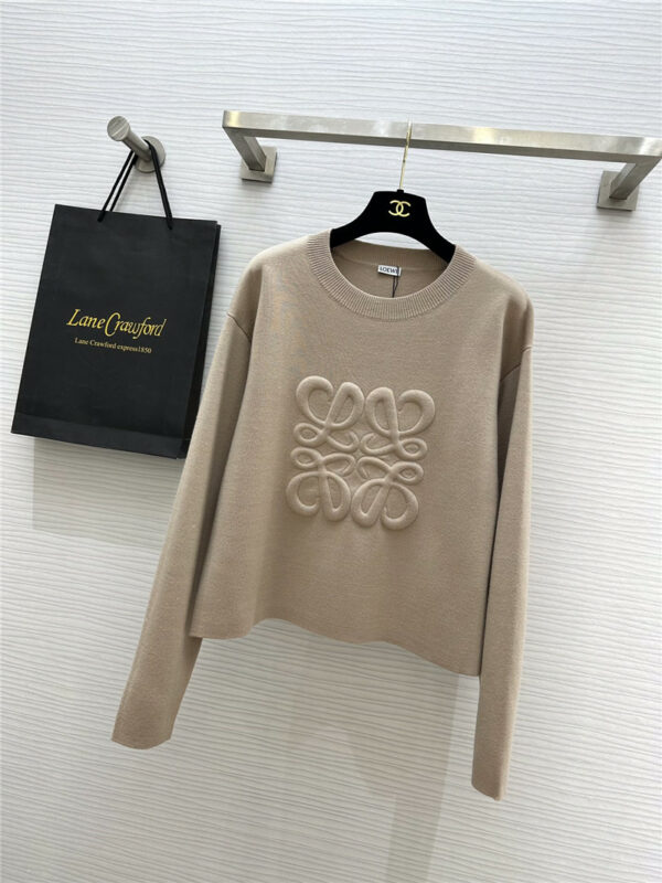 loewe embossed wool pullover sweater