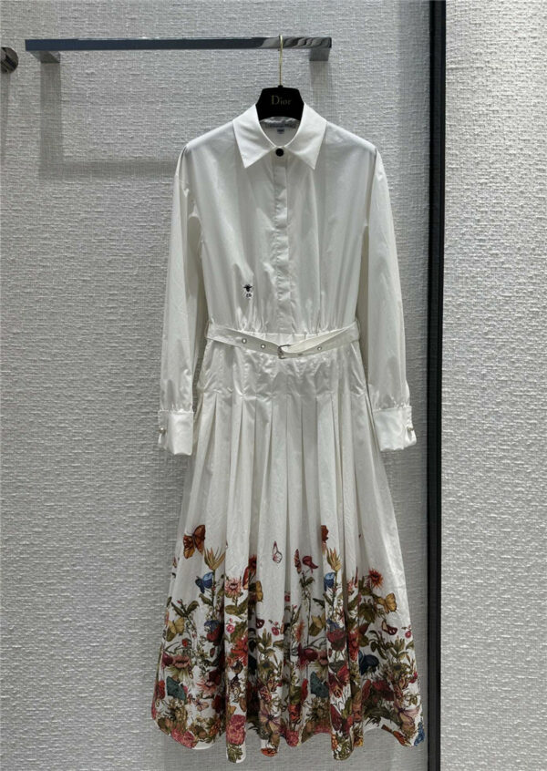 Dior Rui floral butterfly element pattern long-sleeved dress