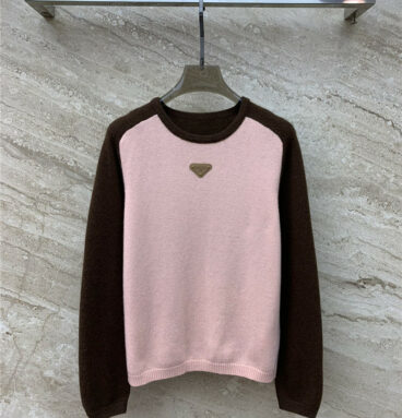 prada macaron contrast color sweater