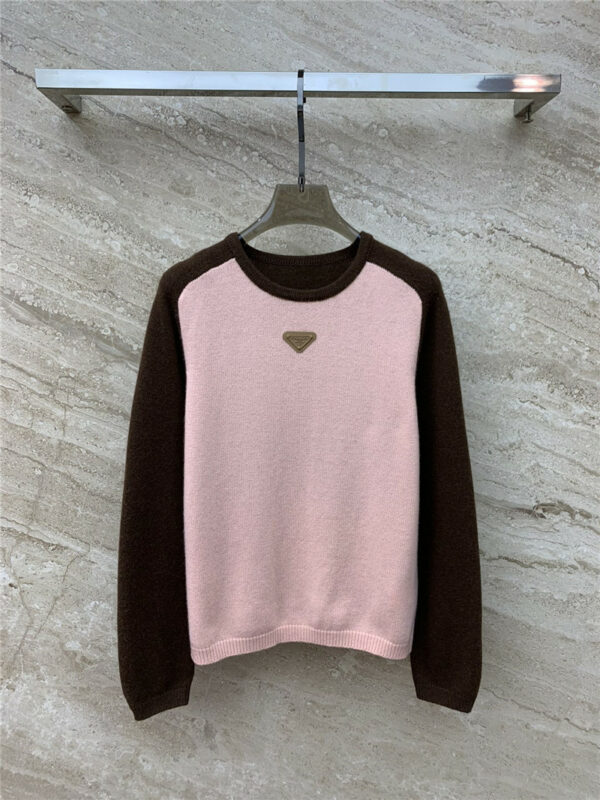 prada macaron contrast color sweater