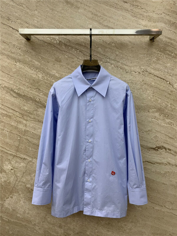 alexander wang small apple embroidered long sleeve shirt