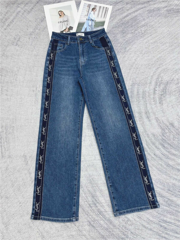 YSL beaded straight-leg jeans