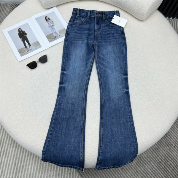 celine ripped jeans with bootcut hems