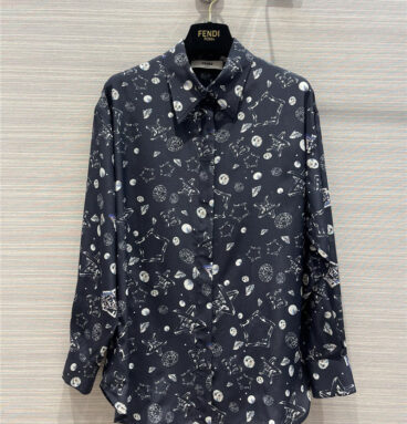 fendi starry printed silk shirt