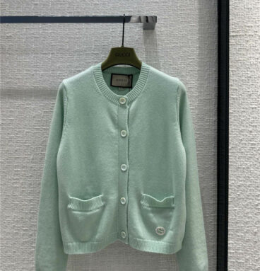 gucci winter mint green knitted cardigan