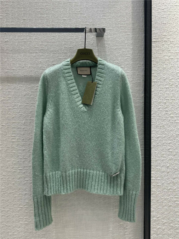 gucci winter mint green mohair sweater