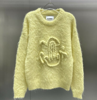 jil sander hand crocheted mohair sweater