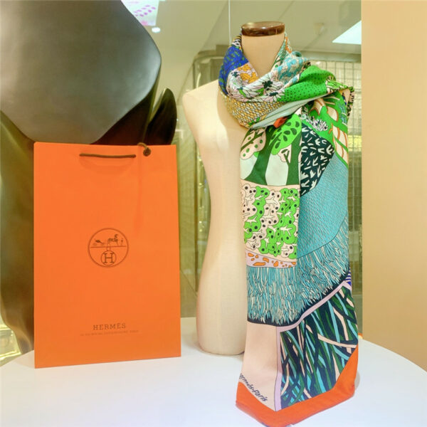 Hermès Rayures d'Ete 140cm shawl