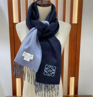 loewe two-tone wool and cashmere scarf
