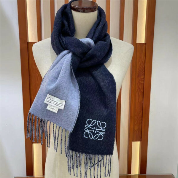 loewe two-tone wool and cashmere scarf