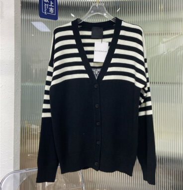 Givenchy contrast striped cardigan