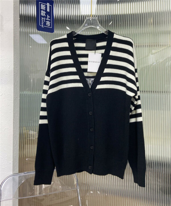 Givenchy contrast striped cardigan
