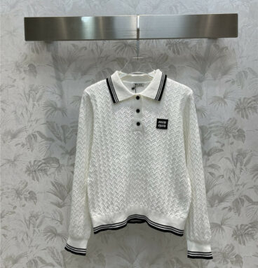 miumiu Polo knitted long-sleeved pullover sweater